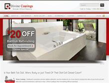 Tablet Screenshot of divinecoatings.com